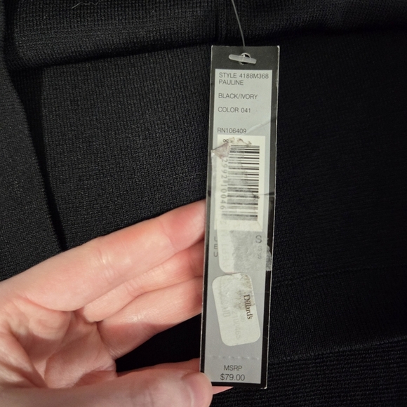 Tahari NWT Simple Sleek Black and White Comfy Golf Career Business Pencil Skirt - Picture 9 of 11
